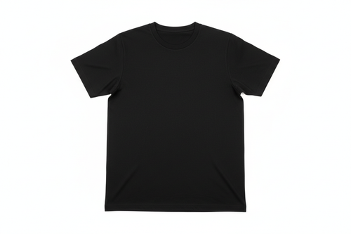 Black t-shirt on white background